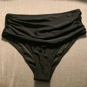 Women High Waisted Bikini Bottoms Ruched NWOT